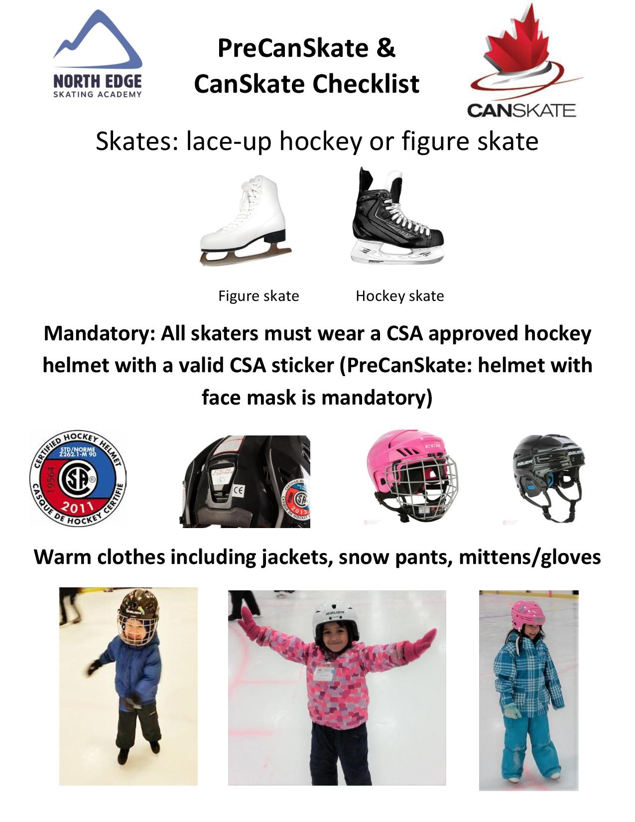 Equipment Checklist Golden Edge Skating Academy